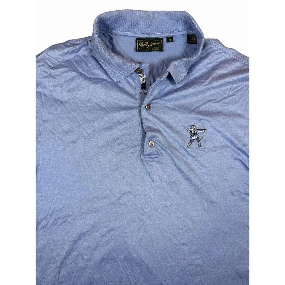 Bobby Jones Collection Golf Polo Shirt Mens Small Blue Robin Hood Italy Made